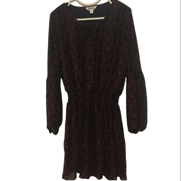 Krazy Kat Black & Red Floral Tunic Style Mini Dress Size Medium - Picture 1 of 7